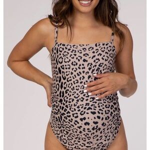 PinkBlush Maternity Cheetah Print One Piece